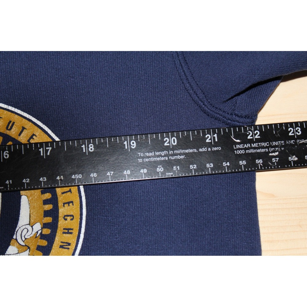 Georgia Tech Yellow Jackets Hanes Sweatshirt Mens L Blue Vintage 90s Pullover - Picture 6 of 7